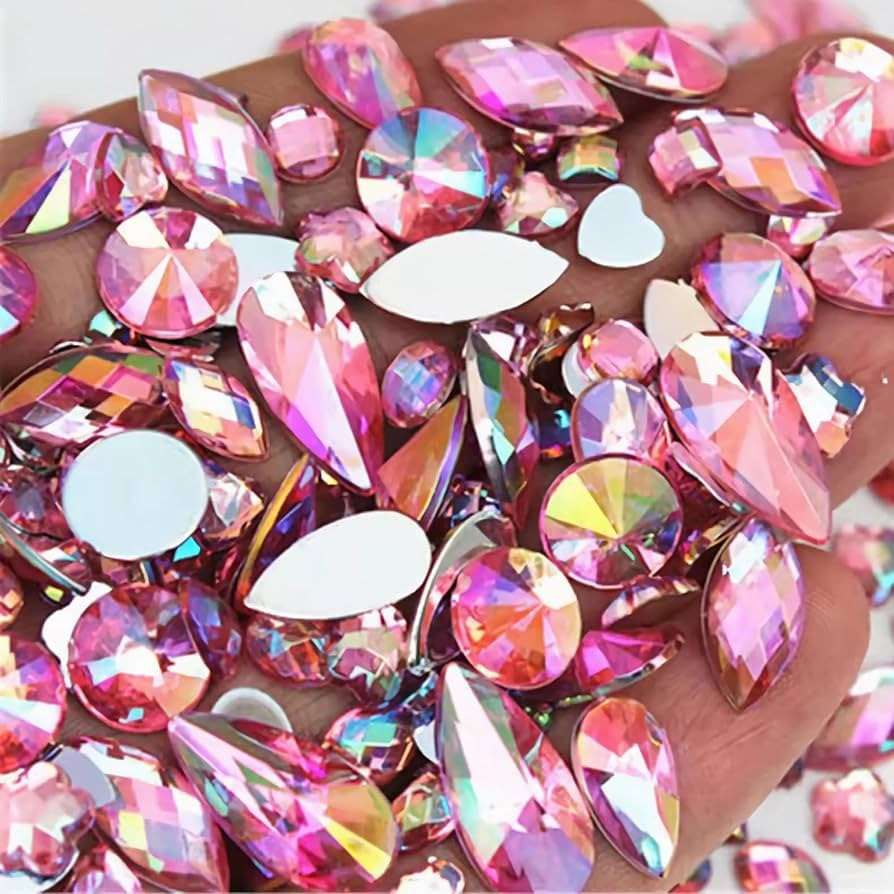 1000pcs AB Gems Rhinestones Non Hotfix Flatback Acrylic Gemstone Jewels for Craft DIY Halloween P... | Amazon (US)