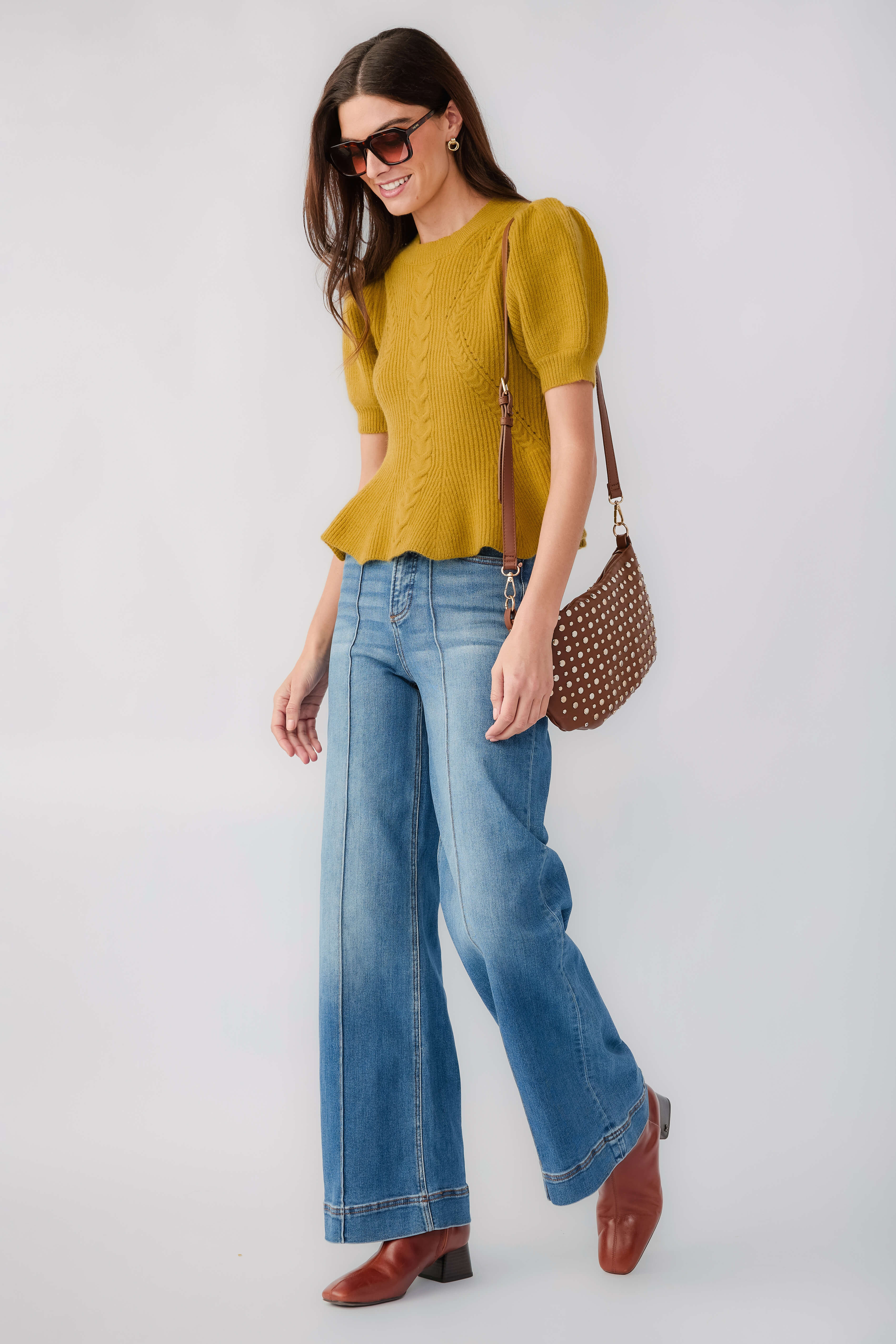 Strut & Bolt Flared Puff Sleeve Knit Top | Social Threads