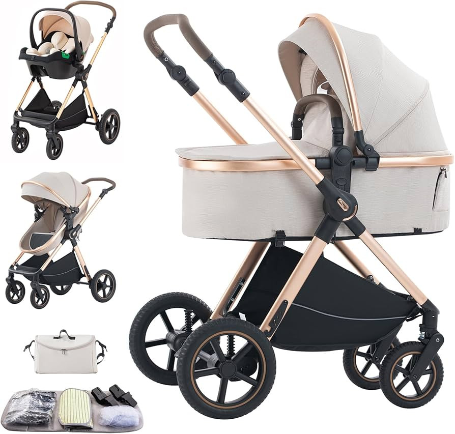 Kinderwagen 3 in 1,Puppenwagen Buggy Faltbarer Kinderwagen Set, Kombikinderwagen 3 in 1 mit Groß... | Amazon (DE)