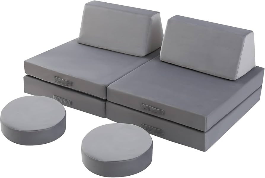 MeMoreCool Kids Couch Sofa Modular Toddler Couch for Bedroom Playroom, 8-Piece Fold Out Couch Pla... | Amazon (US)