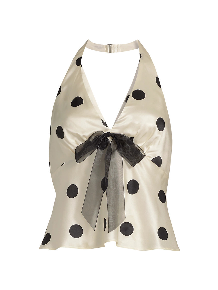 Women's Clarissa Silk Top - Pluto Dot - Size 10 | Saks Fifth Avenue
