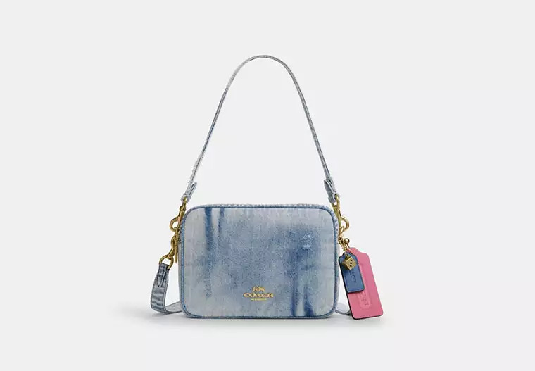 COACH® Outlet | Carey Crossbody Bag In Loved Denim With Charms | Coach Outlet US