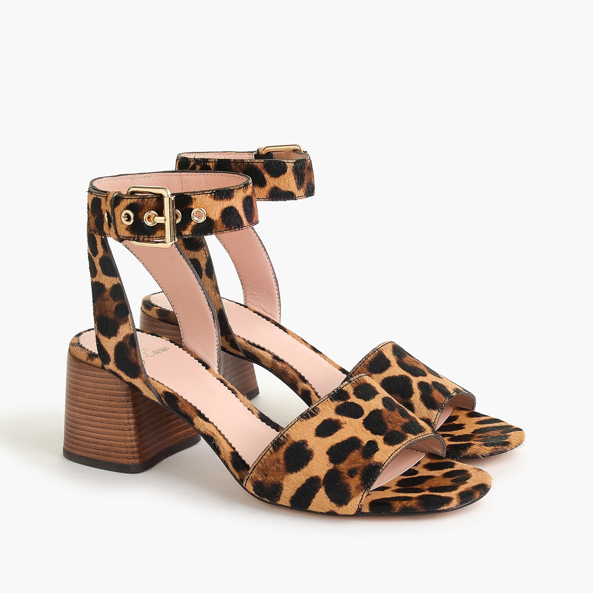 Penny ankle-strap sandals in leopard calf hair | J. Crew US