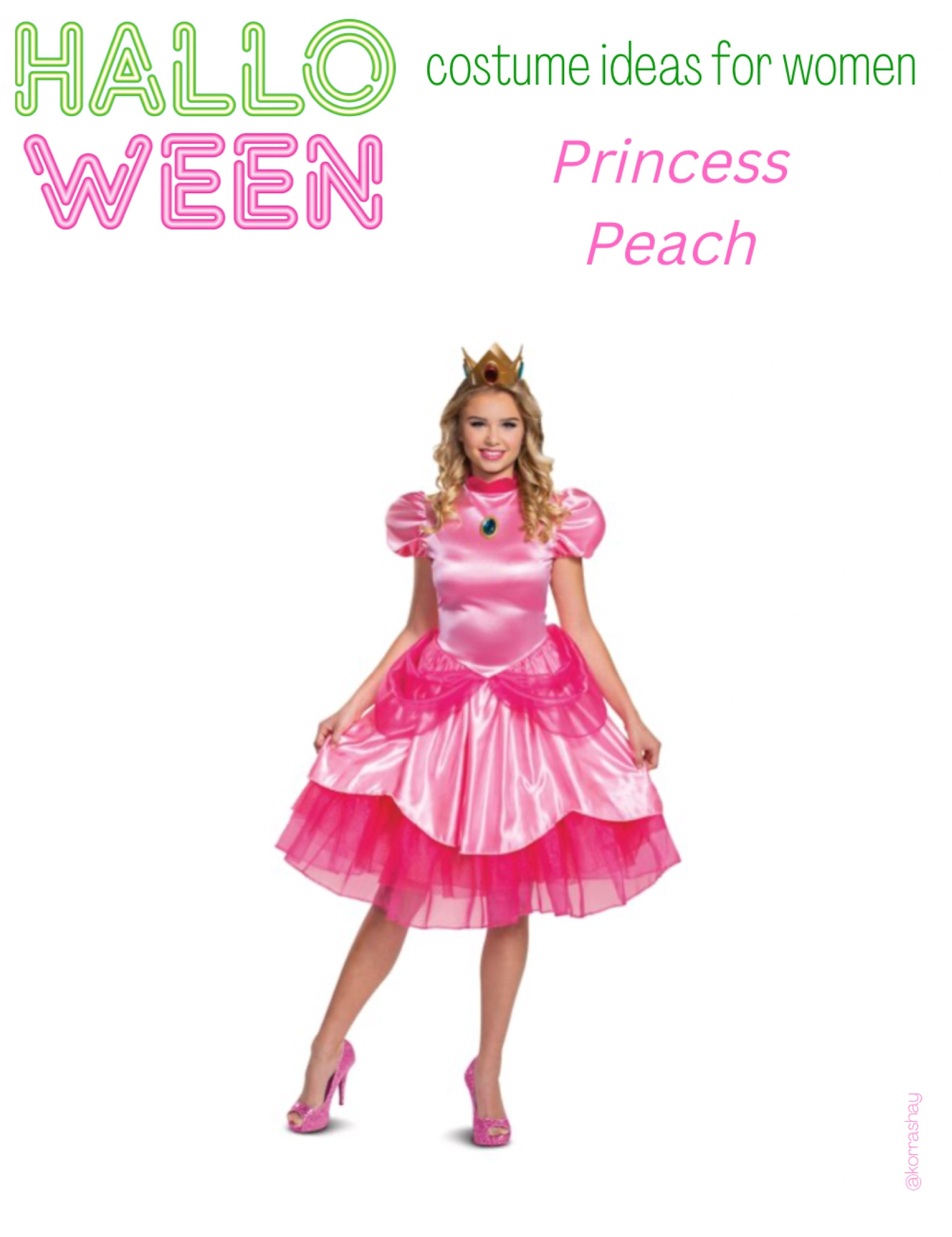 Halloween costume ideas for women: princess peach 

🏷 Halloween ideas, women Halloween costumes, adult Halloween costumes, simple Halloween costumes, funny Halloween costumes

#LTKHalloween #LTKSeasonal