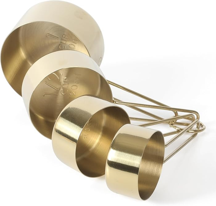 Martha Stewart Richburn 4-Piece Gold Stainless Steel Measuring Cup Set – Durable and Stylish Ki... | Amazon (US)