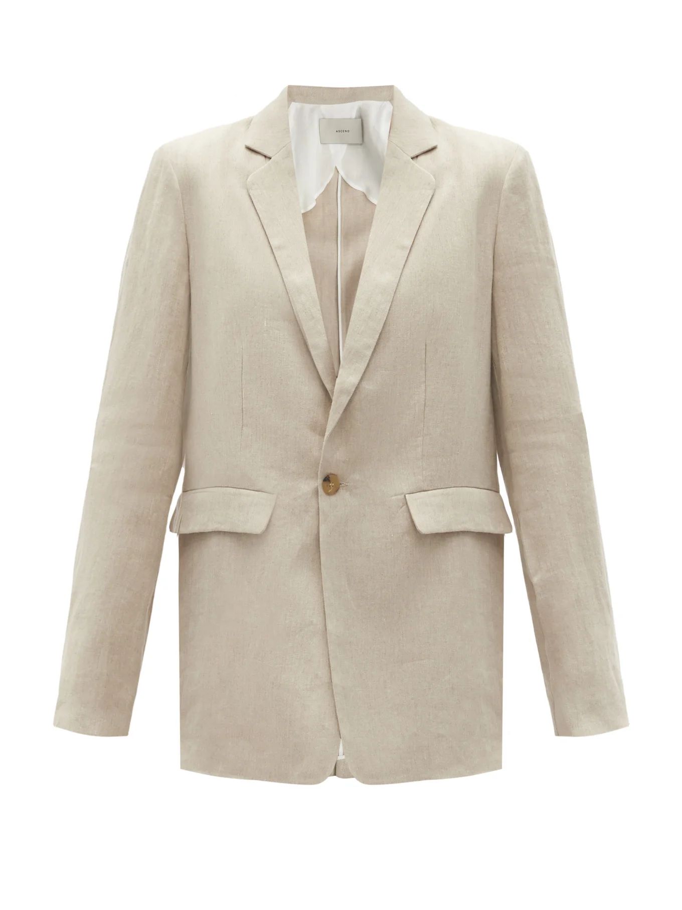 Azores single-breasted organic-linen jacket | Asceno | Matches (US)