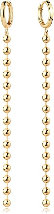 Women Chain Earrings Gold Huggie Hoop Dangle Drop 14K Gold Filled Small Boho Beach Simple Delicat... | Amazon (US)