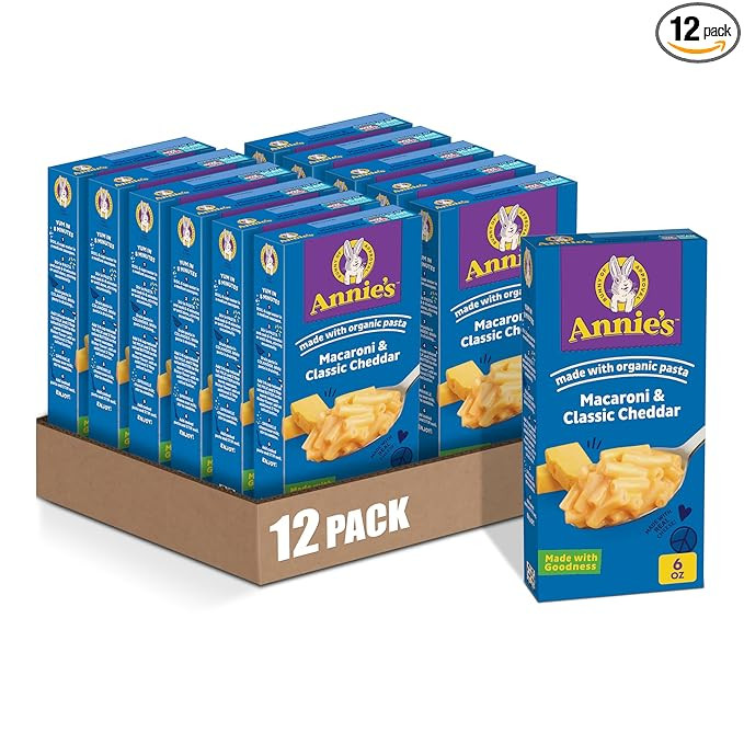 Annie's Classic Cheddar Macaroni and Cheese with Organic Pasta, 6 oz (Pack of 12) | Amazon (US)
