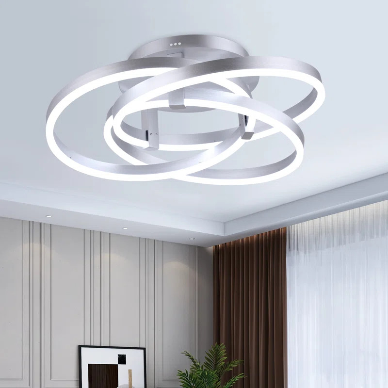 Alliber 3 - Light 23.23'' Simple Geometric LED Semi Flush Mount | Wayfair North America