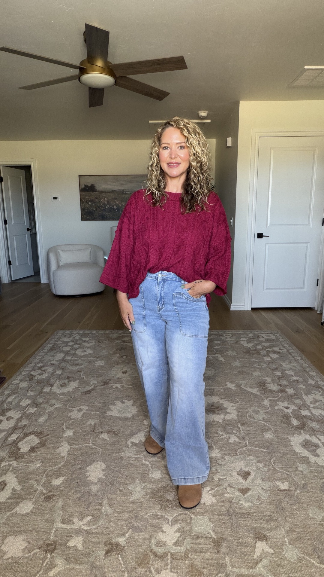 Size 10 in the jeans 
Large tops (could do a medium) 
Shoes tts

#LTKPetite #LTKMidsize #LTKOver40