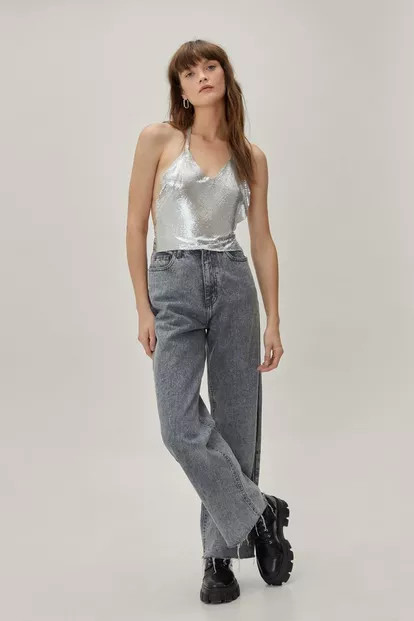 Chainmail Extreme Plunge Halterneck Top | Nasty Gal (US)