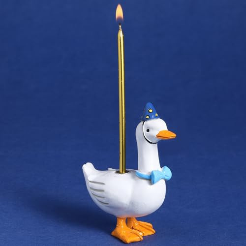 Mumufy Silly Goose Cake Candle Holders with Birthday Candle One Silly Goose Birthday Party Supplies Mini Cute Cake Topper Stand Candlestick for Kids Baby Shower Party Celebration, 3.15 Inch(Blue) | Amazon (US)