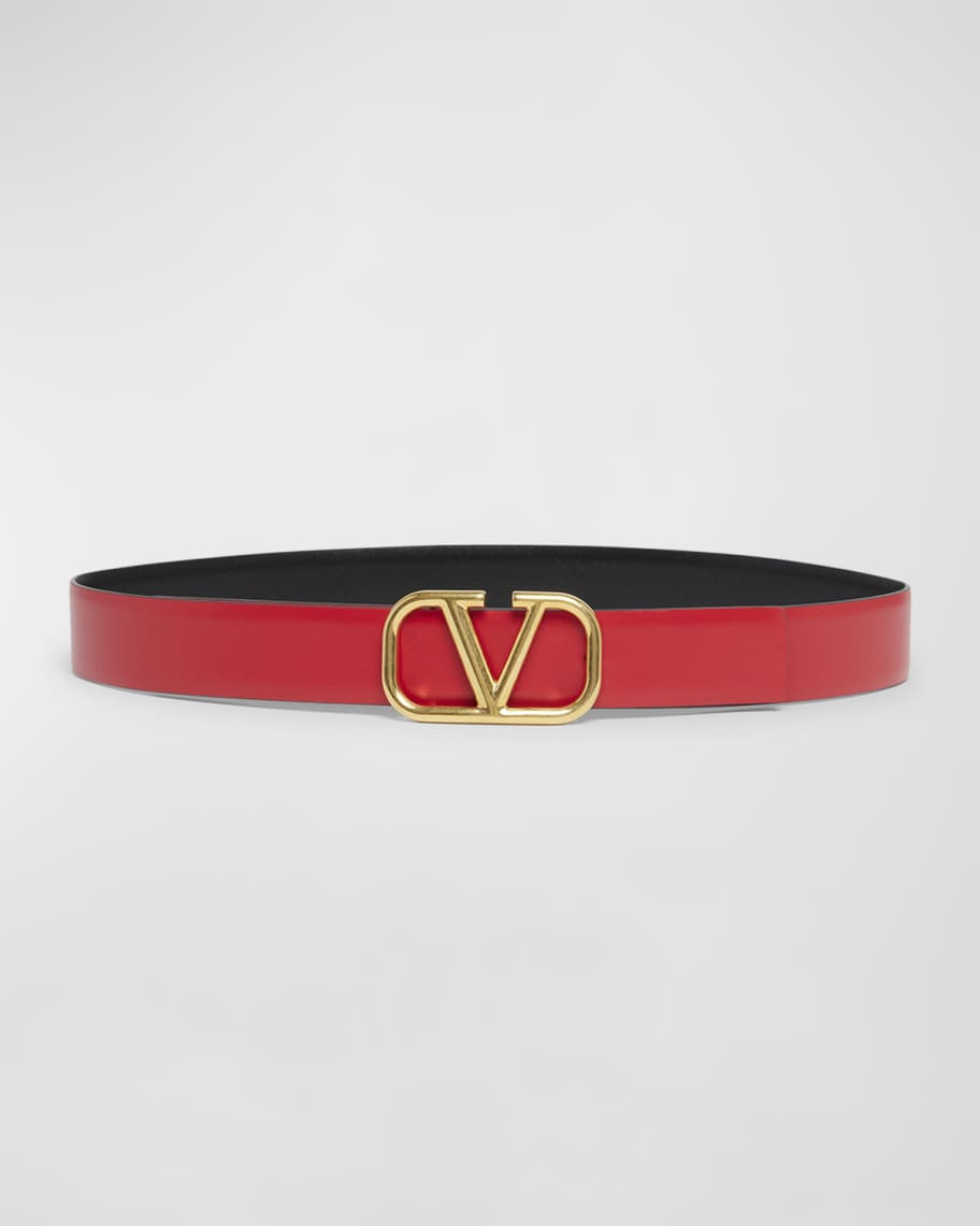 Valentino V-Logo Signature Reversible Leather H30 Belt | Neiman Marcus