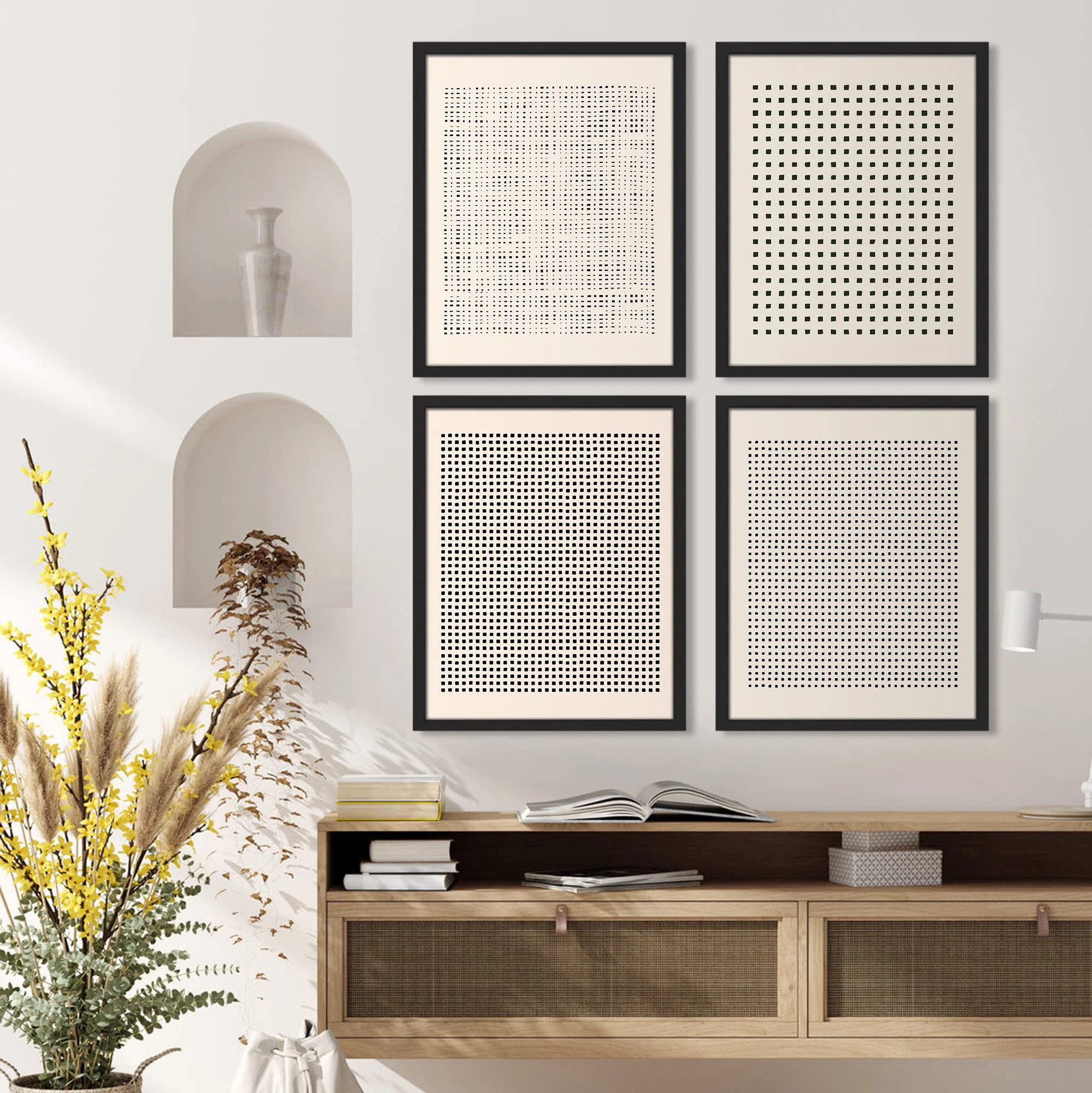 " Geometric Dot Pattern " 4 - Pieces (Set of 4) | Wayfair North America