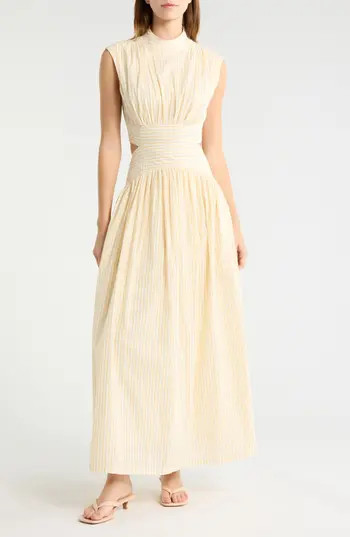 Parker The Julianne Stripe Cotton Maxi Dress in Pastel Yellow at Nordstrom Rack, Size 12 | Nordstrom Rack
