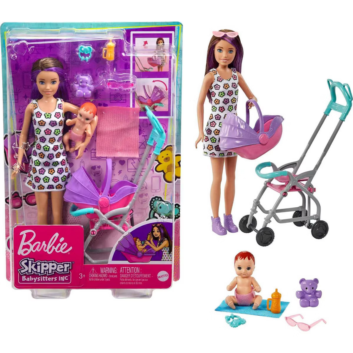 Barbie Skipper Babysitters Inc. Playset - Straight Brunette Hair | Target
