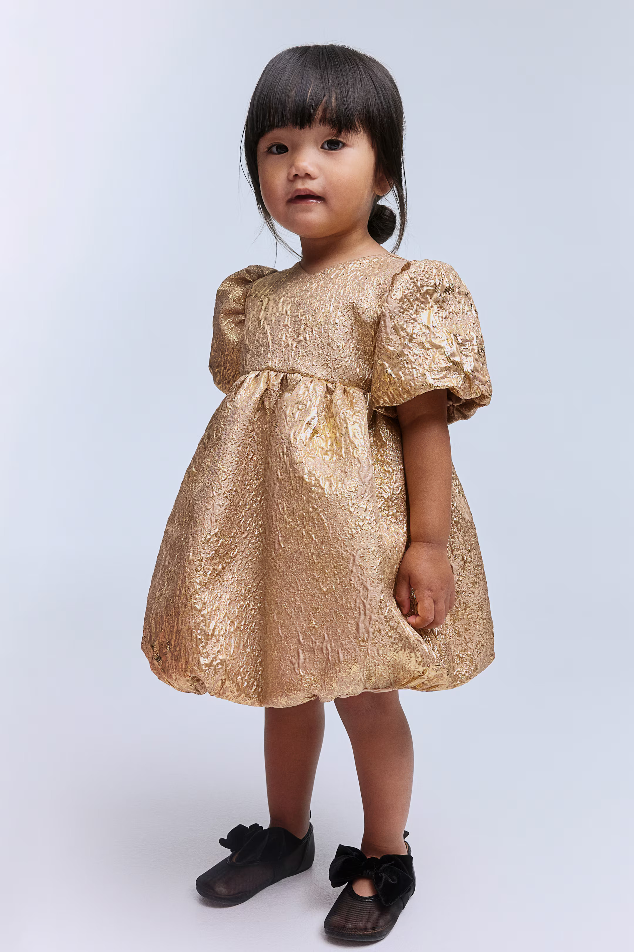 Velvet-Bow Ballet Flats - Black - Kids | H&M US | H&M (US + CA)