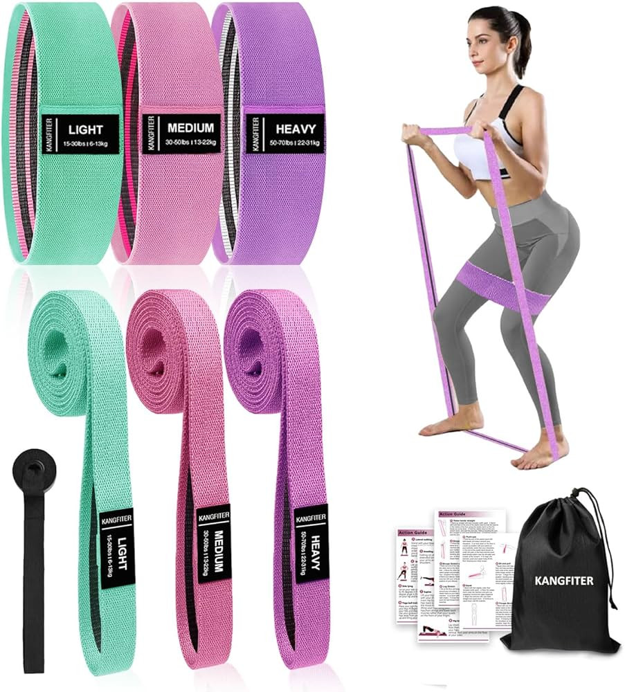Large Fabric Resistance Bands for Working Out, Loop Exercise Bands for Booty Leg, Butt, Glutes, S... | Amazon (US)