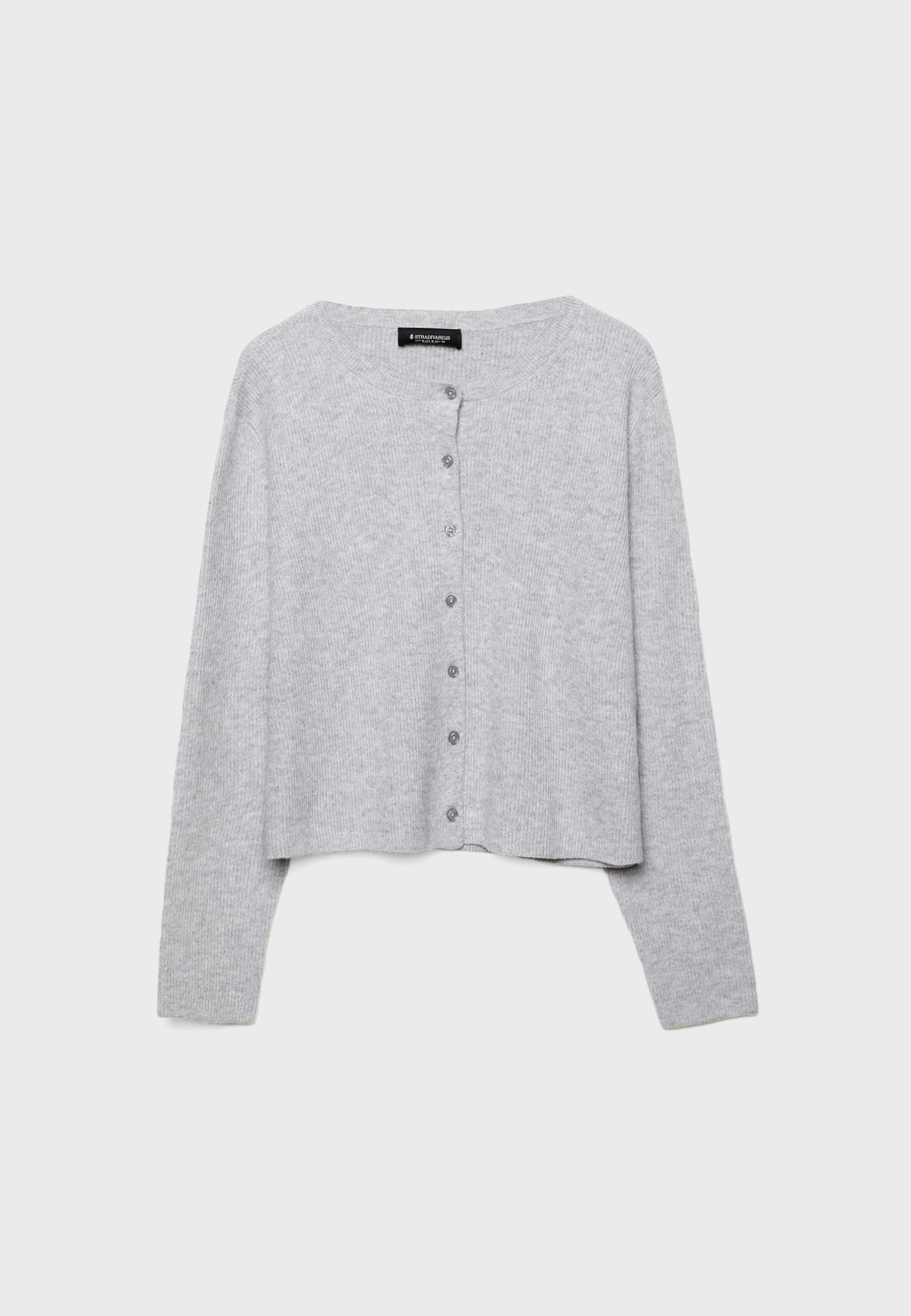 Ribbed knit cardigan with buttons | Stradivarius (UK)