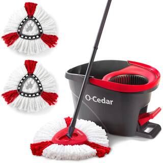 O-Cedar EasyWring Microfiber Spin Mop and Bucket Floor Cleaning System with 2 Extra Power Refills... | The Home Depot