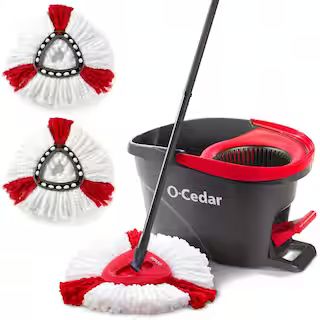 O-Cedar EasyWring Microfiber Spin Mop and Bucket Floor Cleaning System with 2 Extra Power Refills... | The Home Depot