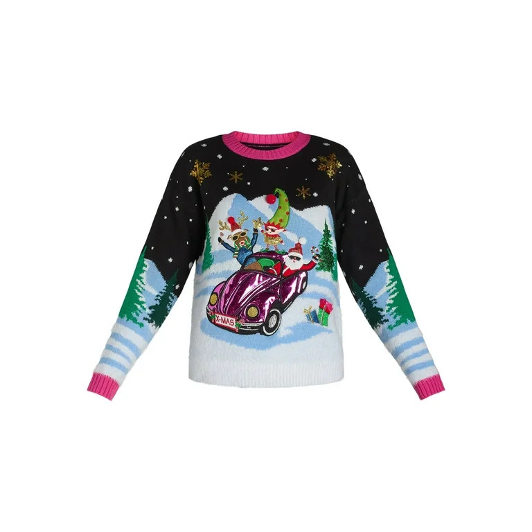 Holiday Time Embellished Sweater, Women’s, Sizes XS-3X | Walmart (US)