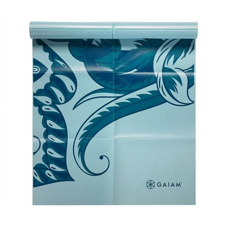 Gaiam Foldable Yoga Mat, Icy Paisley, 2mm | Walmart (US)