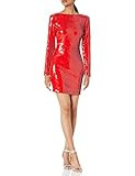 Dress the Population Women's Lola Sequin Dress, Red, L | Amazon (US)