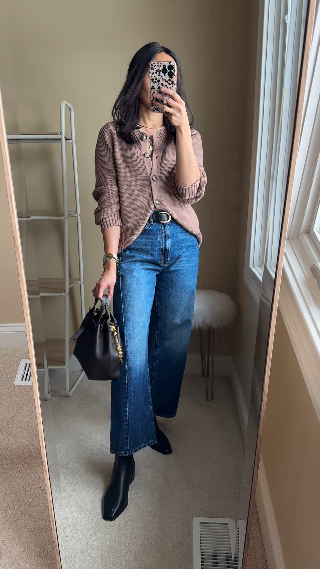 Cardigan: day to night. 
- Day: Wear open or closed over a white t-shirt. Comfy wide leg jeans. Sneakers. Chunky charm necklace and textured bracelet stack. Suede shoulder bag. 
- Night: Wear alone, keep some top and bottom buttons open. Dark denim jeans. Belt  Booties. Tennis necklace and vintage charm necklace combo. Mixed metals shiny cuff bracelets. Handheld mini bag. 

- Exact cardigan is 100% cotton. I sized up here, but may actually prefer true to size. 


#LTKootd #LTKOver40