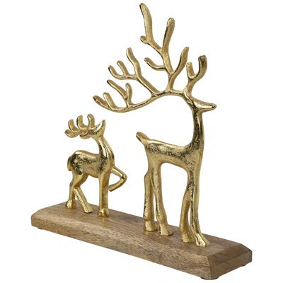 Reindeer And Fawn Metal Christmas Figure - 10.25 | Wayfair North America