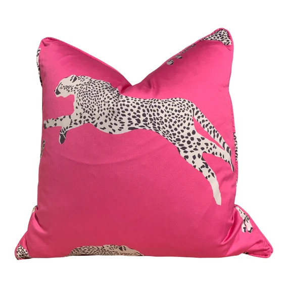 Leaping Cheetah Pink Pillow. Scalamandre Pillow Bubblegum - Etsy | Etsy (US)