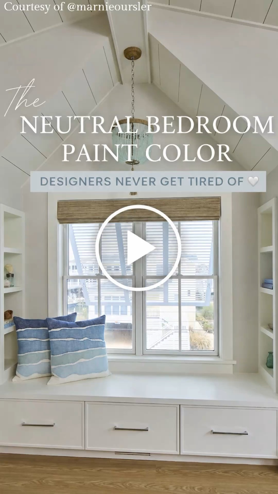 Coastal Bedroom Ideas with a Cozy Built-In Window Seat 🌊

This neutral coastal bedroom feels soft, calming, and effortlessly timeless 🤍 From the layered textures and vaulted ceilings to the built-in window seat and woven shades, every detail creates a relaxed beach house feel that instantly makes you want to slow down.

The window seat adds the perfect cozy touch while bringing warmth, charm, and extra functionality to the space ✨

Build + Design: @marnieoursler
🎥: @danajefferyhoff⁠

Shop coastal-inspired finds + see the full beach house tour on HomeBunch.com

#coastalbedroom #windowseat #coastalhome #beachhouse #neutralbedroom #bedroomideas #coastaldecor #builtins #coastalstyle #homedecor

#LTKsummer #LTKsale #LTKhome