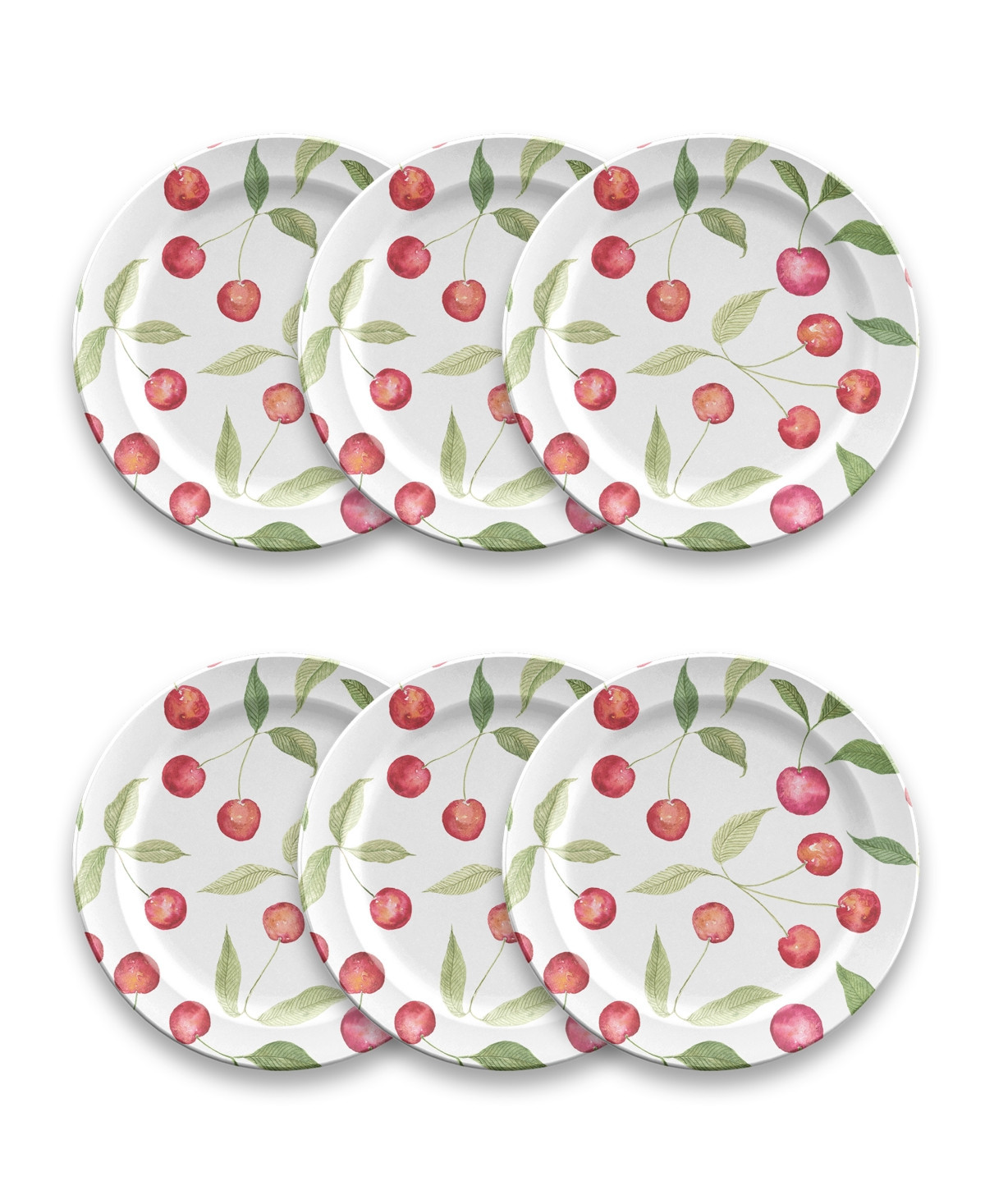Abode Homewares Berries Cherries Salad Plate Set of 6 - Assorted | Macy's