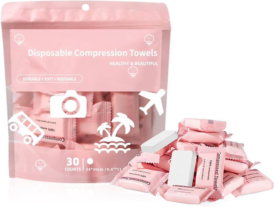Compressed Towels Tablets, Disposable Face Towels for Travel Camping Hiking, Portable Coin Tissue... | Amazon (US)
