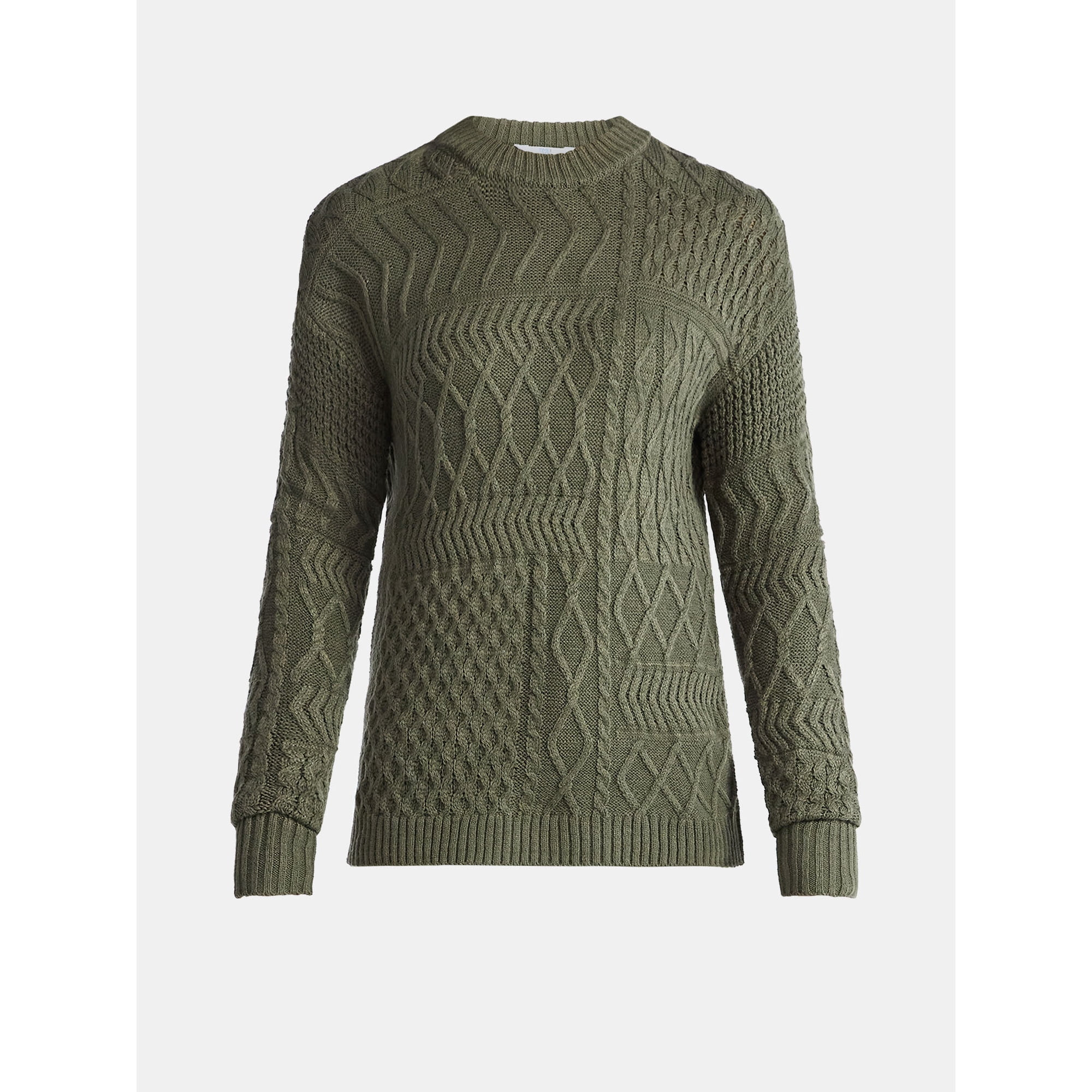 Time and Tru Women’s and Women’s Plus Mixed Stitch Sweater, Midweight, Sizes XS-4X | Walmart (US)