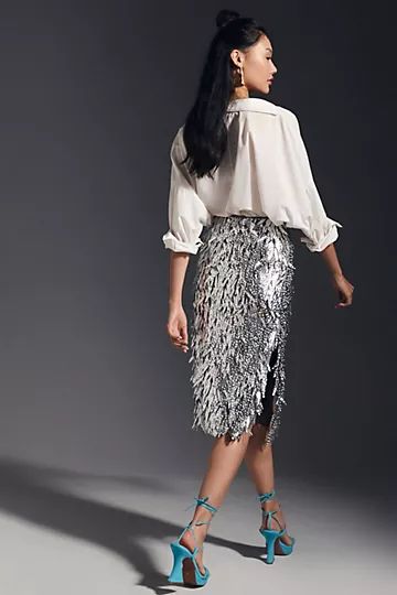 By Anthropologie Sequin Fringe Skirt | Anthropologie (US)