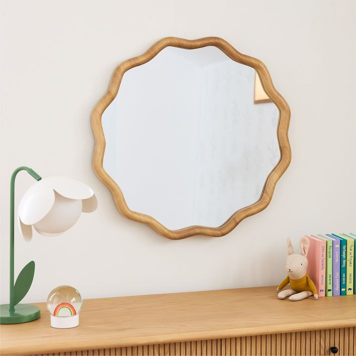 Round Wavy Wood Wall Mirror (26") | West Elm (US)