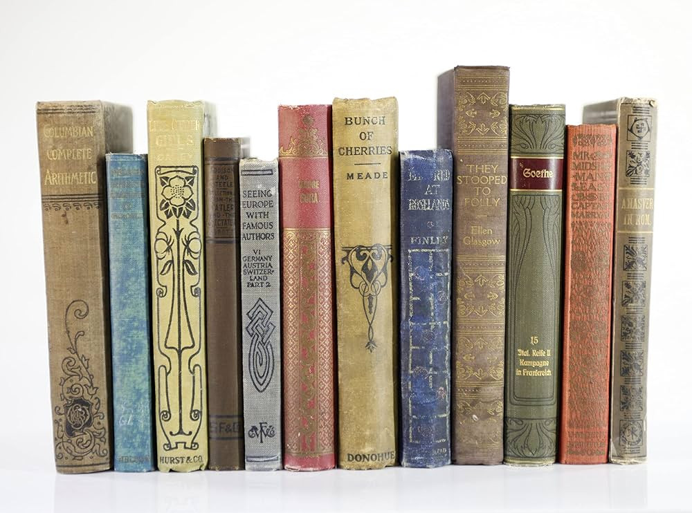 Real Authentic Books for Decoration - Antique Book Set (Multicolored) | Amazon (US)