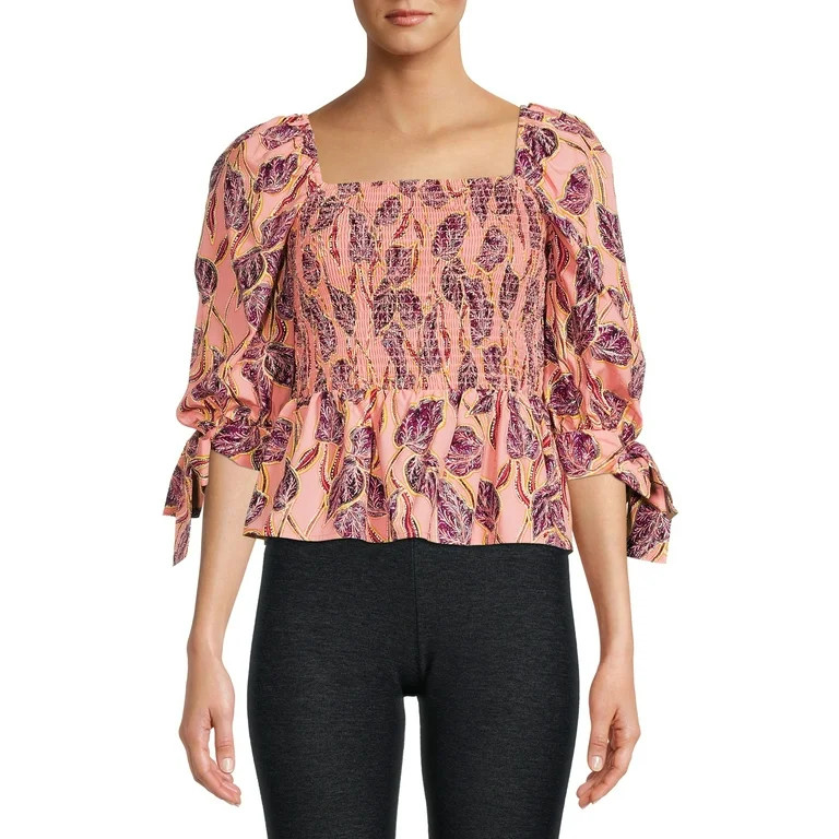 Time and Tru Women's Puff Sleeve Top - Walmart.com | Walmart (US)