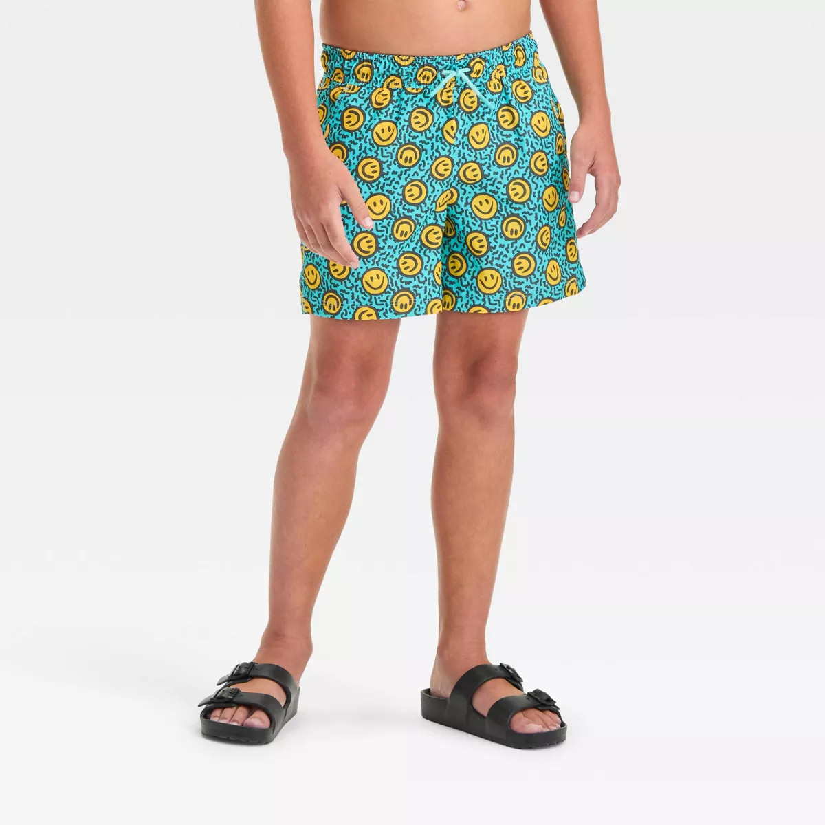Boys' Smiley Face Swim Shorts - art class™ Blue M | Target