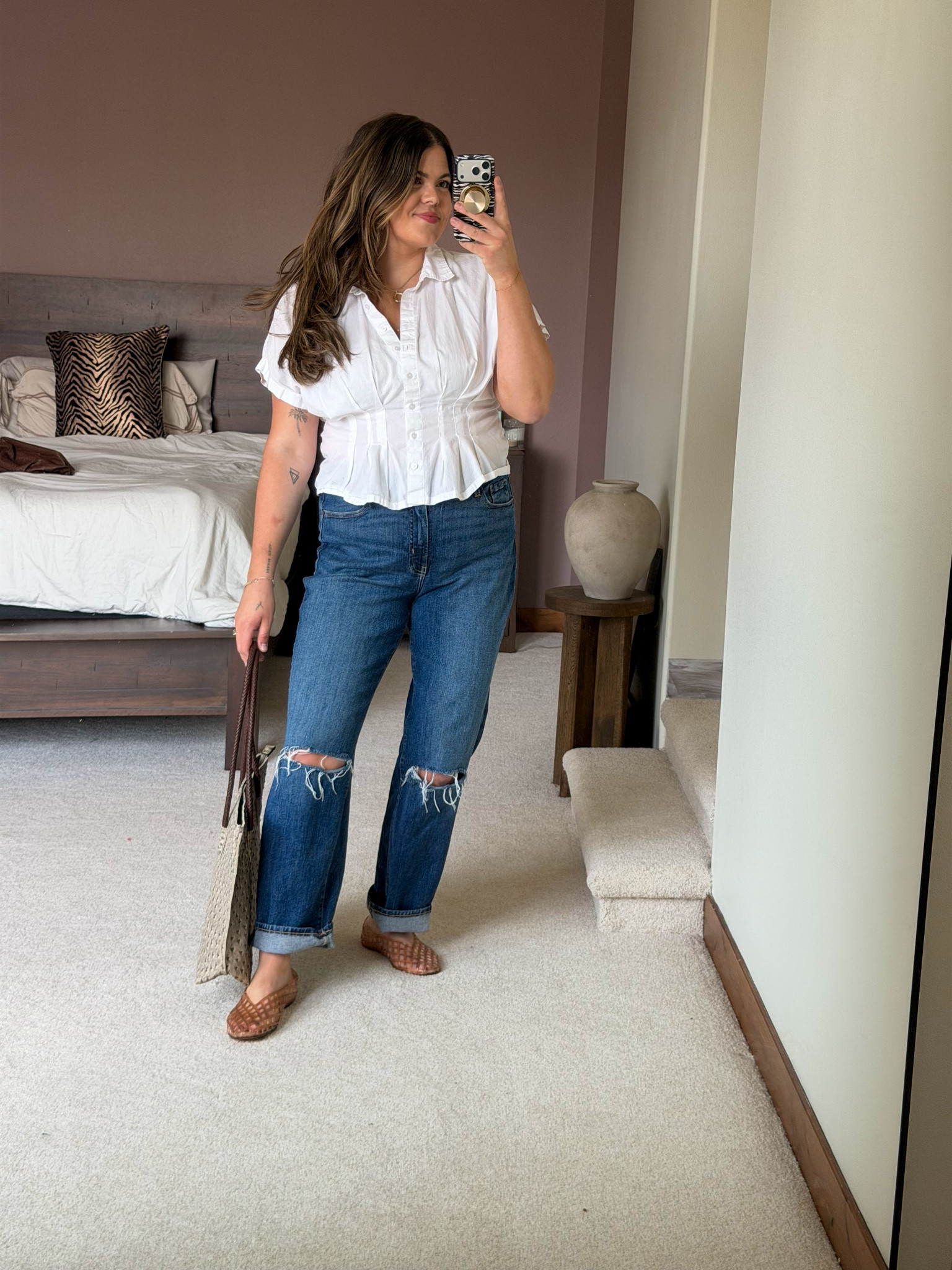 Casual spring outfit #thicktummyapproved 

Size 14 in the straight leg jeans
Xl in the poplin peplum top

Midsize spring, Easter, special event, graduation, wedding, baby shower, bridal shower, size 12, size 14, mom outfit,

#ltkseasonal #ltkootd #ltkmidsize