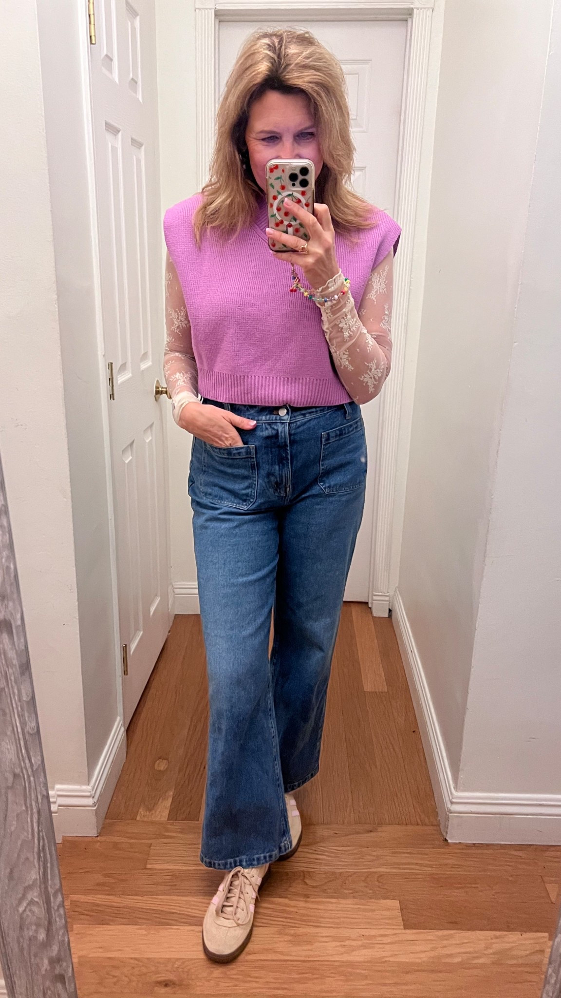 Lace and a sweater vest for a casual Friday look 💜

#LTKWorkwear #LTKootd #LTKOver40