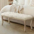 Dycanpo 45.2"L x 18.3"H French Bedroom Bench Seat Linen Upholstered, Beige | Walmart (US)