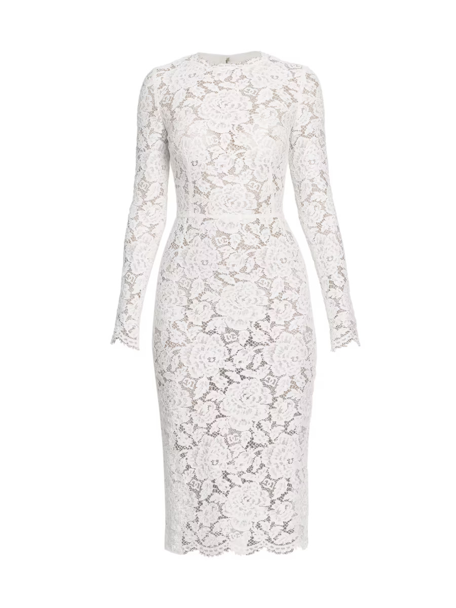 DOLCE&GABBANA Floral-Lace Long-Sleeve Dress | Saks Fifth Avenue