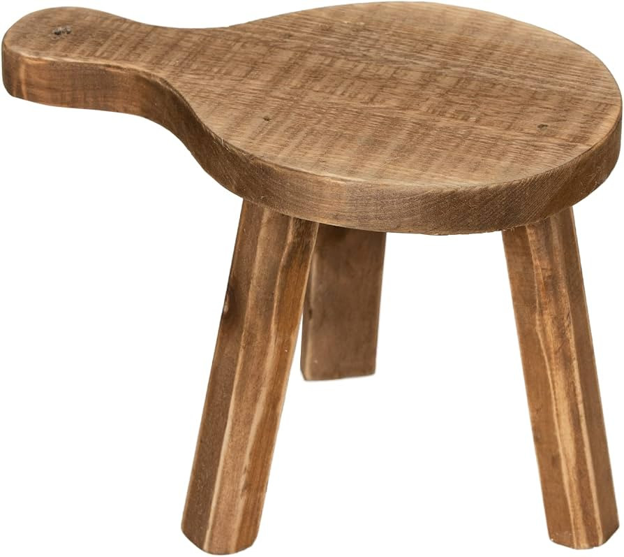 Rustix Mini Wooden Stool w/Handle - Rustic Decorative Mini Pedestal - Ideal Accent Stool for Smal... | Amazon (US)