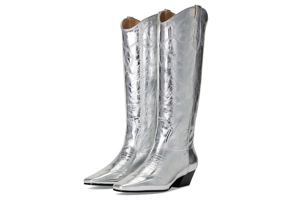 Steve Madden Dollie Women's Boots Silver Leather : 9.5 M, Suede | Zappos