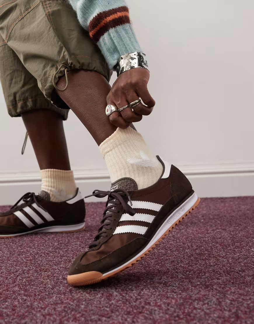 adidas Originals SL 72 OG sneakers in brown and white | ASOS (Global)