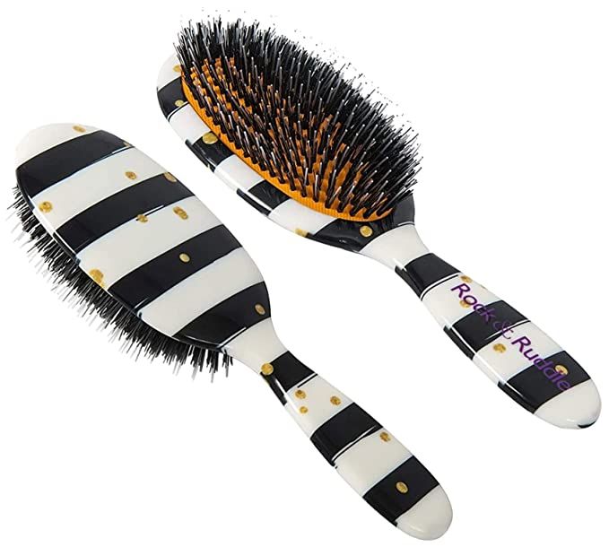 Amazon.com : Rock & Ruddle Natural Mixed Boar Bristle Hair Brush for Women Kids (Large 8.3") - Gr... | Amazon (US)