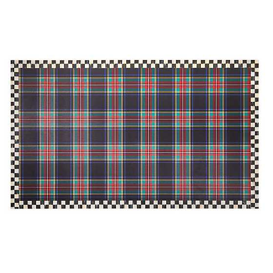 Tartan Black 3' x 5' Floor Mat | MacKenzie-Childs