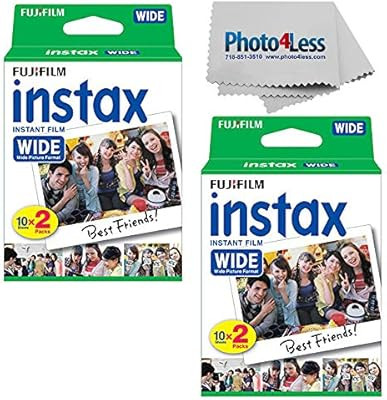 Fujifilm Wide Instant Film Twin Pack X2 (40 Sheets) + Camera and Lens Cleaning Cloth | Amazon (US)
